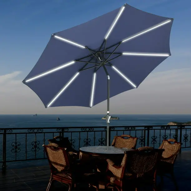 Ombrello dritto da esterno ombrello solare a luce led