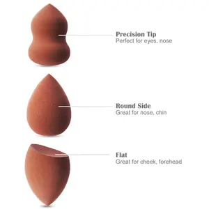 공급 업체 OEM 브랜드 사용자 정의 조롱박 눈물 다이아몬드 모양 셀룰로오스 압축 얼굴 얼굴 화장품 초콜릿 다크 브라운 메이크업 스폰지