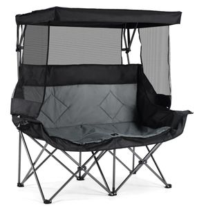 เก้าอี้คู่สำหรับตั้งแคมป์พร้อมที่บังแดดเก้าอี้ชายหาด2คนโซฟาตั้งแคมป์2คน - Product Image 1