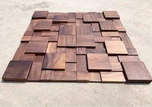 Mosaico de Madera Maciza de Nogal Negro, Arte Moderno en 3D, Panel de Pared de Mosaico de Madera, Paneles de Madera, Decoración de Paredes, <span class=keywords><strong>Interior</strong></span> - Product Image 6