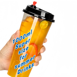 Gobelets écologiques en plastique PP transparent/givré personnalisables de 12 oz et 16 oz pour boissons froides, jus, bubble tea, café, avec couvercles - Product Image 4