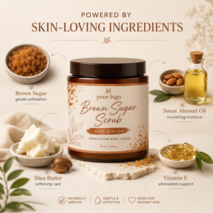 Exfoliante Corporal de Azúcar Moreno que Elimina la Piel Muerta Persistente, Deja una Piel Delicada y Suave, Hidrata y Nutre, para Todo Tipo de Piel - Product Image 3