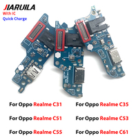 Placa flexible del puerto de carga con conector de audio para OPPO Realme C30 C31 C35 C51 C53 C55 C61 C63 C65 C67 4G 5G, piezas de PCB para cargador USB
