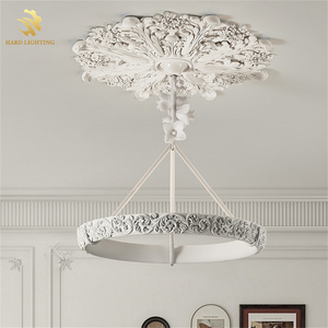 Lustre suspendu blanc rétro médiéval européen, style Art Déco, luxe français, pour salon et <span class=keywords><strong>chambre</strong></span> à coucher - Product Image 1