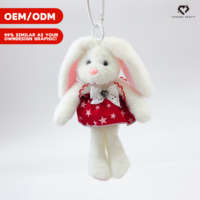 Porte-clés Lapin aux Oreilles Tombantes en Dentelle Bleue Lolita, Pendentif de Sac en Peluche, Prise en Charge de la Personnalisation