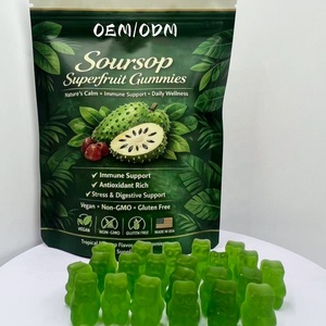 Caramelle Gommose al Soursop (Graviola) con Estratto di Foglie di Soursop, Muschio Marino, Curcuma, Integratore per l'Immunità, Vitamina <span class=keywords><strong>C</strong></span> e Zinco - Product Image 1