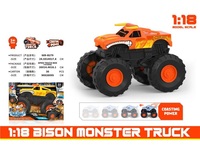 Camioneta Monstruo RC de Inercia 1:18, Camioneta Todoterreno de Plástico para Escalar, Juguetes de Animales, Camioneta Toro, Modelos de Vehículos de Fricción, Edades 5-13, Unisex