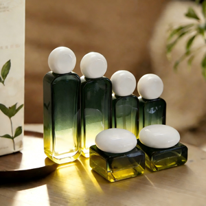 Skin Care Bottles <strong>Luxury</strong> Glass Bottle 30ml 50ml 100ml 120ml 30g 50g Square Shape White Dome Cap Skincare Lotion <strong>Container</strong> - Product Image 5