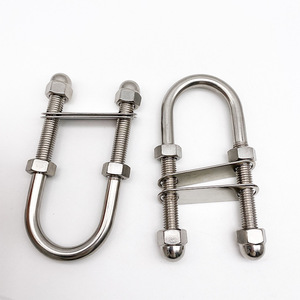 Perno en U de Acero Inoxidable con Cabeza Hexagonal y Tuercas, Acabado Pasivado, para Aplicaciones de Abrazaderas de Tubería - Product Image 1