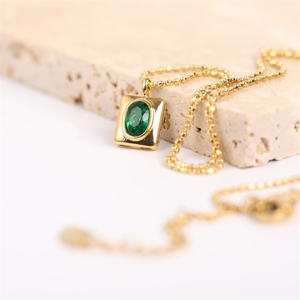 Collier avec pendentif diamant en acier inoxydable plaqué <span class=keywords><strong>or</strong></span> <span class=keywords><strong>18K</strong></span>, style <span class=keywords><strong>cour</strong></span> à la mode - Product Image 5