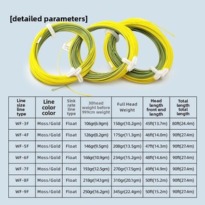 Lenza da Pesca a Mosca Galleggiante Weight Forward, Nucleo Intrecciato Rivestito in PVC Bicolore, 100ft con Anelli Saldati per Trota e Salmone - Product Image 2