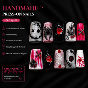 Uñas postizas personalizadas al por mayor con diseño de pato, gotico, telaraña, calavera, ojo, 3D, hechas a mano, para Halloween - Product Image 4