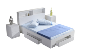 Cabina de madera Cama de almacenamiento 120*200cm con cabecero de estantería para jóvenes Muebles de dormitorio de diseño moderno para uso doméstico para adolescentes - Product Image 2
