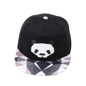 Panda <b>Snapback</b> <b>Cap</b> Unisex Polyester Cotton Canvas Raised Rubber Print Flat Brim Hip Hop Hat - Product Image 5