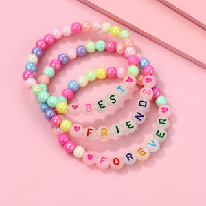 สร้อยข้อมือลูกปัดหลากสีสำหรับเด็กผู้หญิงสร้อยข้อมือแฟนซี3ชิ้น/เซ็ตกำไลข้อมือลูกปัดหลากสีสั่งทำได้ - Product Image 2