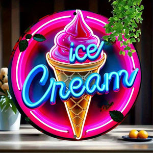 Custom gelateria Business logo Led illuminazione segno decorazione da parete Led insegna al Neon per la pubblicità del negozio - Product Image 3