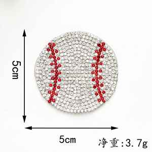 New <b>Iron</b> on Shiny Colorful Rhinestone Baseball Patch for Clothes Bag Decoration - Product Image 5