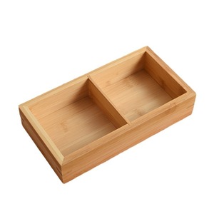 Plateau de rangement rectangulaire en bambou à neuf compartiments, couleur bois naturel, pour servir les aliments lors de fêtes - Product Image 5