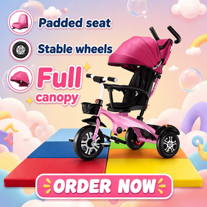 Triciclo para Bebés, Bicicleta de Pedales Cómoda, Juguete para Niños, Carro de Juguete con Ruedas para Diversión - Product Image 1