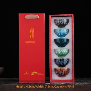 Kiln-fired <b>Ceramic</b> Tea Cup Set Semi-Handmade Modern Minimalist Design Master Cup Gift Box Souvenir Festive Business Promotional - Product Image 6