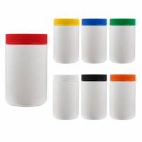 Pot alimentaire en plastique PE de qualité alimentaire de grande capacité 900 ml avec étiquette personnalisée, récipient hermétique pour aliments pour animaux de compagnie, stockage de poudre d'aliments pour poissons