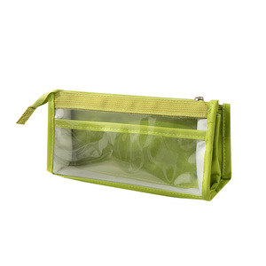 Six Layer Transparent Pencil Case Matcha Green Zipper Closure Large Capacity For School Office Use - Product Image 5