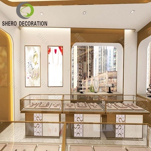 Customized Jewelry Display Cabinet Store Furniture Jewelry Showcase Tempered Glass Led Lighting Display Showcase Retail <strong>Shope</strong> - Product Image 1