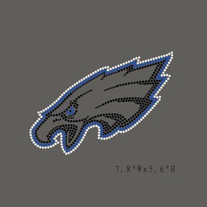 Rhinestop Eagle Rhinestone Heat Transfer - Iron On Rhinestone Design 7.5x9 Inches