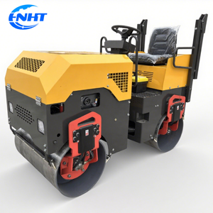 Compacteur routier vibratoire diesel mini à double tambour avec transmission hydraulique et moteur/pompe/moteur/engrenage - Product Image 1