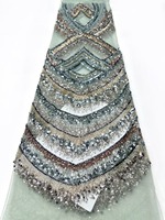 Tissu en dentelle filet polyester/coton brodé de strass en cristal de qualité supérieure, résistant à l'abrasion et respirant, idéal pour le Moyen-Orient