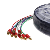 Câble audio et vidéo stéréo pour voiture de haute qualité DC 15,4 mm 30 pieds 8 canaux paire torsadée mâle RCA