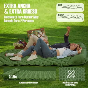 <span class=keywords><strong>Matelas</strong></span> gonflable double pour le camping en plein air, en nylon TPU, avec pompe intégrée, extra large, ultraléger, pliable, tapis de couchage, tapis de voiture - Product Image 3