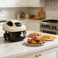 Friteuse à air multifonctionnelle 4-en-1 en verre avec 3 récipients de 6,34/3,38/2,43 qt, couvercle amovible, compatible micro-ondes, congélateur et lave-vaisselle