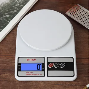 Balance de cuisine numérique 5 kg Balance électronique sf-400 10kg 7kg 1g Balance alimentaire à plate-forme ronde en plastique ABS avec capacité LCD
