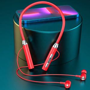 Headset Nirkabel Olahraga yang Dipasang di Leher dengan Baterai Besar, Headset Ponsel yang Dipasang di Leher dengan Daya Hisap Magnetik Binaural, Earphone Termurah - Product Image 5