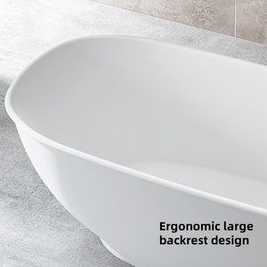 Moderna 1.5m/1.7m vasca da bagno in acrilico bianco Freestanding per <span class=keywords><strong>adulti</strong></span> uso interno-per Hotel Villa include scolapiatti ammollo per 1 persona - Product Image 4