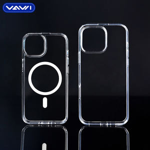 Coque de téléphone magnétique transparente VAWI C025 en PC+TPU pour iPhone 17 16 15 14 13 12 Pro Max, antichoc - Product Image 3