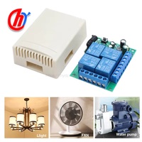 Interrupteur à distance sans fil universel 433 MHz, récepteur relais 4 canaux DC12V avec émetteur 4 boutons pour maison intelligente, pour éclairage