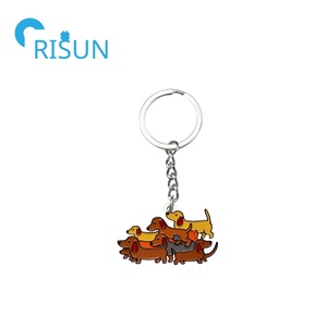 Porte-clés créatif et mignon pour animaux de compagnie, en métal, personnalisé, en forme de <span class=keywords><strong>chien</strong></span> <span class=keywords><strong>saucisse</strong></span>, de chiot, de dachshund, porte-clés en émail, dessin animé, hot-dog, animal - Product Image 3