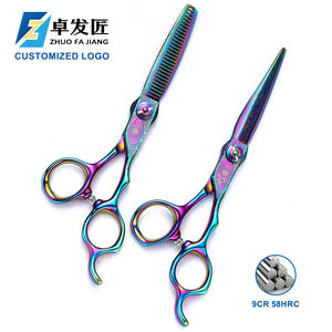 Tondeuses à <span class=keywords><strong>cheveux</strong></span> professionnelles colorées en acier Damas OEM Logo Gradient <span class=keywords><strong>Ciseaux</strong></span> amincissants <span class=keywords><strong>Ciseaux</strong></span> de coupe de <span class=keywords><strong>cheveux</strong></span> de mouton de 6.0 pouces - Product Image 1