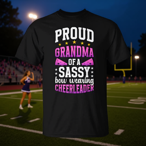 Abuela orgullosa de una animadora atrevida que usa una camiseta con lazo. - Product Image 3