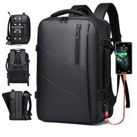 Sac à dos multifonctionnel pour ordinateur portable, imperméable, avec fermeture éclair, unisexe, pour les voyages d'affaires, avec port USB, grande capacité