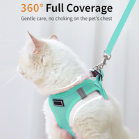 Harnais et laisse pour chien et chat, antidérapant, confortable, en maille, réfléchissant, personnalisé, grand modèle, robuste, anti-traction, réglable