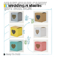 Scatola Regalo Moderna Quadrata Opaca a Forma di Cuore in Cartone per Caramelle, Cioccolatini, Matrimoni e Feste, 5x5x5cm con Finestra Trasparente, Riciclabile