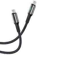 Câble USB-C tressé en nylon avec LED et arrêt automatique 3A, charge rapide intelligente, protection de la batterie pour smartphone