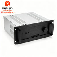 Boîtier d'amplificateur en aluminium moulé sur mesure, boîtier électronique, boîtier d'amplificateur audio, assemblage électronique grand public CE/RoHS