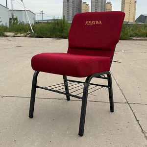 劇場家具のためのロゴ会議会議イベントと卸売積み重ね可能なインターロッキング教会の椅子ブルゴーニュ - Product Image 3