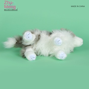 Cadeau de compagnie transfrontalier pour la guérison, cadeau d'anniversaire pour enfants, poupée en peluche chien <span class=keywords><strong>berger</strong></span> australien gris et blanc, jouet en coton PP - Product Image 4