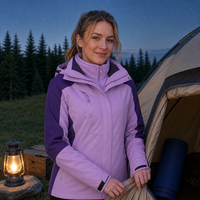 Veste de ski imperméable pour femme 3 en 1, coupe-vent, manteau chaud d'hiver, veste extérieure imperméable à la pluie et à la neige avec doublure en polaire et capuche