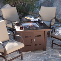 Table de foyer extérieur moderne américaine en acier inoxydable à gaz naturel sans fumée pour barbecue et fêtes